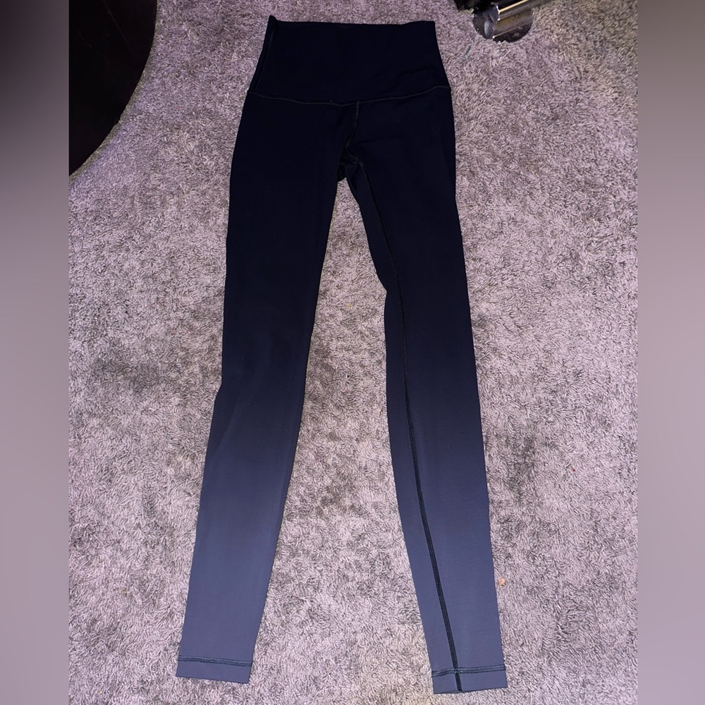 Lululemon ombré navy Gray Wunder Train high waist leggings Full Length size 4.